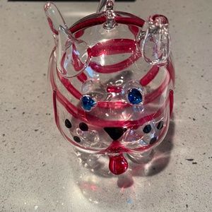 Vintage Vietri hand blown glass dog ornament